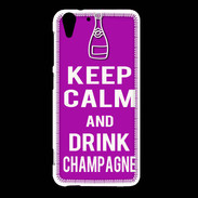 Coque HTC Desire Eye Keep Calm Drink champagne Violet