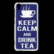 Coque HTC Desire Eye Keep Calm Drink Tea Bleu