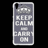 Coque HTC Desire Eye Keep Calm and Carry on Gris