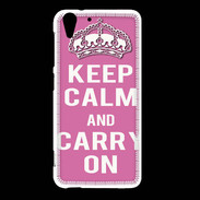 Coque HTC Desire Eye Keep Calm and Carry on Rose