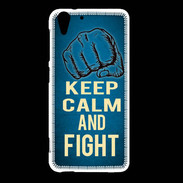 Coque HTC Desire Eye Keep Calm and Fight Bleu