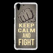 Coque HTC Desire Eye Keep Calm and Fight Gris