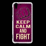 Coque HTC Desire Eye Keep Calm and Fight Rose