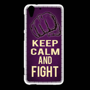 Coque HTC Desire Eye Keep Calm and Fight Violet