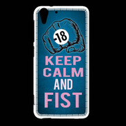 Coque HTC Desire Eye Keep Calm and Fist BLeu