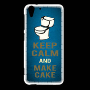 Coque HTC Desire Eye Keep Calm and Make cake Bleu