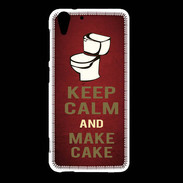 Coque HTC Desire Eye Keep Calm and Make cake Rouge