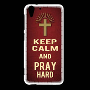 Coque HTC Desire Eye Keep Calm and Pray Christian Rouge
