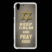 Coque HTC Desire Eye Keep Calm and Pray jewish Gris