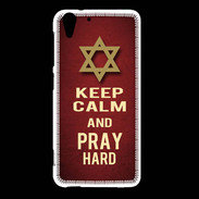 Coque HTC Desire Eye Keep Calm and Pray jewish Rouge
