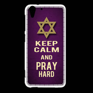 Coque HTC Desire Eye Keep Calm and Pray jewish Violet