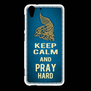 Coque HTC Desire Eye Keep Calm and Pray Muslim Bleu