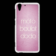 Coque HTC Desire Eye Moto Boulot Dodo rose ZG