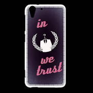Coque HTC Desire Eye In anonymous We trust Rouge ZG