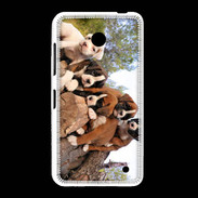 Coque Nokia Lumia 635 Chiots Boxer sur un tronc d''arbre