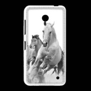 Coque Nokia Lumia 635 Chevaux en noir et blanc