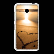 Coque Nokia Lumia 635 Coeur sur la plage avec couché de soleil