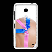 Coque Nokia Lumia 635 Femme enceinte avec ruban bleu et rose