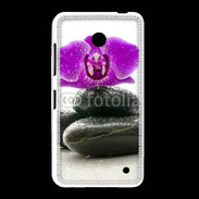 Coque Nokia Lumia 635 Orchidée violette sur galet noir