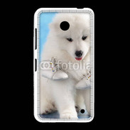 Coque Nokia Lumia 635 Chien blanc et paire de chaussons