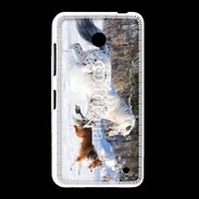 Coque Nokia Lumia 635 Cheval et chien dans la neige