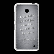 Coque Nokia Lumia 635 Pessimiste Noir Citation Oscar Wilde