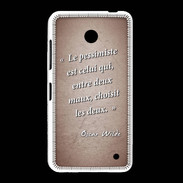 Coque Nokia Lumia 635 Pessimiste Rouge Citation Oscar Wilde