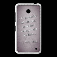 Coque Nokia Lumia 635 Pessimiste Violet Citation Oscar Wilde