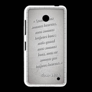 Coque Nokia Lumia 635 Bons heureux Gris Citation Oscar Wilde