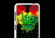 Coque Nokia Lumia 635 Feuille de cannabis et cœur Rasta