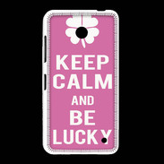 Coque Nokia Lumia 635 Keep Calm Be Lucky Rose