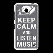 Coque Nokia Lumia 635 Keep Calm Listen music Gris