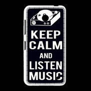 Coque Nokia Lumia 635 Keep Calm Listen music Noir