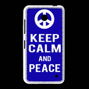 Coque Nokia Lumia 635 Keep Calm Peace Bleu
