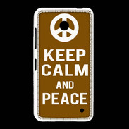 Coque Nokia Lumia 635 Keep Calm Peace Marron