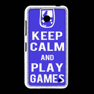 Coque Nokia Lumia 635 Keep Calm Play games Bleu