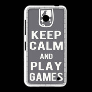 Coque Nokia Lumia 635 Keep Calm Play games Gris
