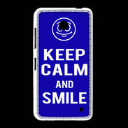 Coque Nokia Lumia 635 Keep Calm Smile Bleu