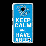 Coque Nokia Lumia 635 Keep Calm Have a beer Cyan