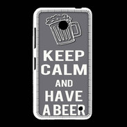 Coque Nokia Lumia 635 Keep Calm Have a beer Gris