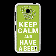Coque Nokia Lumia 635 Keep Calm Have a beer Vert pomme