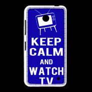 Coque Nokia Lumia 635 Keep Calm Watch TV Bleu