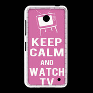 Coque Nokia Lumia 635 Keep Calm Watch TV Rose