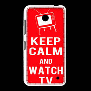 Coque Nokia Lumia 635 Keep Calm Watch TV Rouge