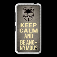 Coque Nokia Lumia 635 Keep Calm and Be Anonymous Gris