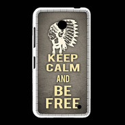 Coque Nokia Lumia 635 Keep Calm and Be Free Gris