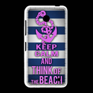Coque Nokia Lumia 635 Keep Calm and Think Beach Bleu
