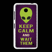 Coque Nokia Lumia 635 Keep Calm and Wait Alien Violet