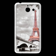 Coque Huawei Y550 Tour Eiffel rouge sur fond en noir et blanc