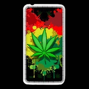 Coque Huawei Y550 Feuille de cannabis et cœur Rasta